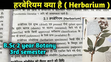 What is herbarium || Method of preparation of Specimen || B.Sc 2nd Botany 3rd Semester