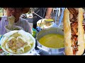 Tasting Cambodian street food, cheap street food breakfast, noodle soup & sandwiches