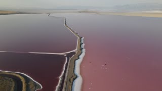 Great Salt Lake from drone, 4K 2021, Utah, USA. Большое Соленое Озеро с дрона 4К, Юта, США.
