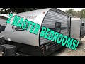 NEW 2019 FOREST RIVER GREY WOLF 29TE TWO QUEEN BED TRAVEL TRAILER 2 MASTER BEDROOMS DODD RV SHOW