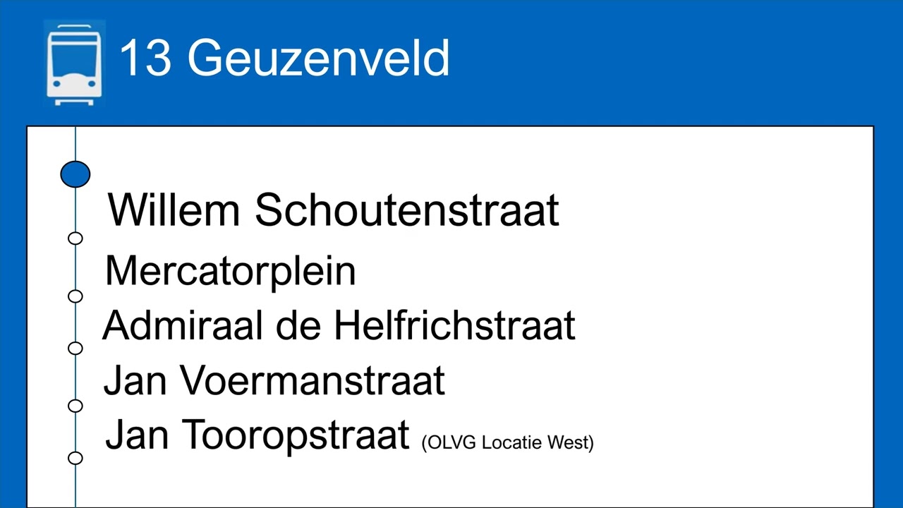 GVB | Amsterdam | Tram Omroepen | Lijn 13 | Centraal Station - Geuzenveld | Marc | Omleiding