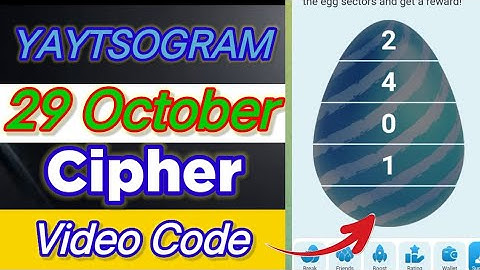 Yaytsogram 29 October Cipher Code | Today Yaytsogram Cipher Code #yaytsogram #airdrop #chiphercode