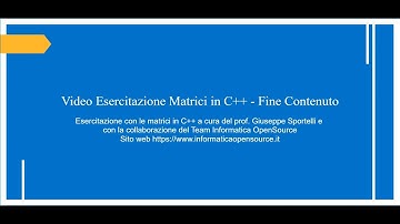 Esercitazione in C++ - Matrici