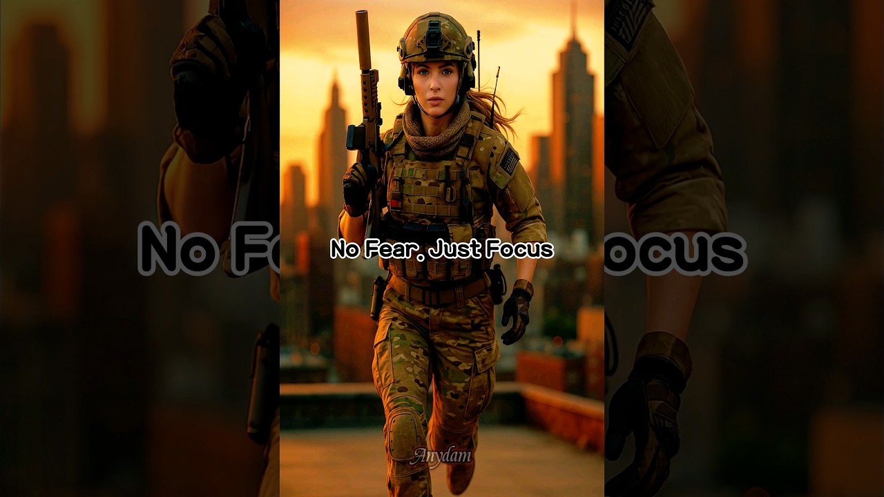 Tension in Her Eyes | Combat-Ready Female Soldiers 