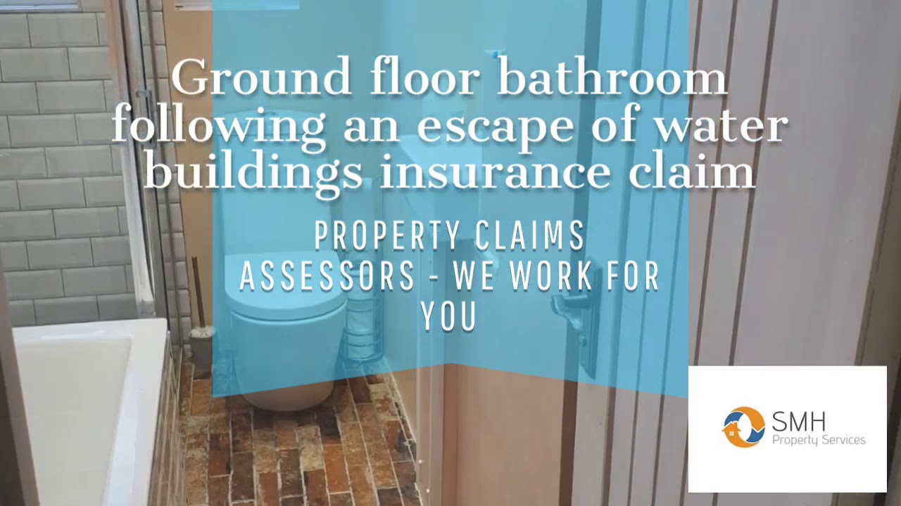 Ground floor bathroom following an escape of water buildings insurance claim