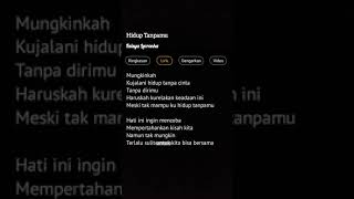 Lirik Lagu Hidup Tanpamu  Keisya Levronka