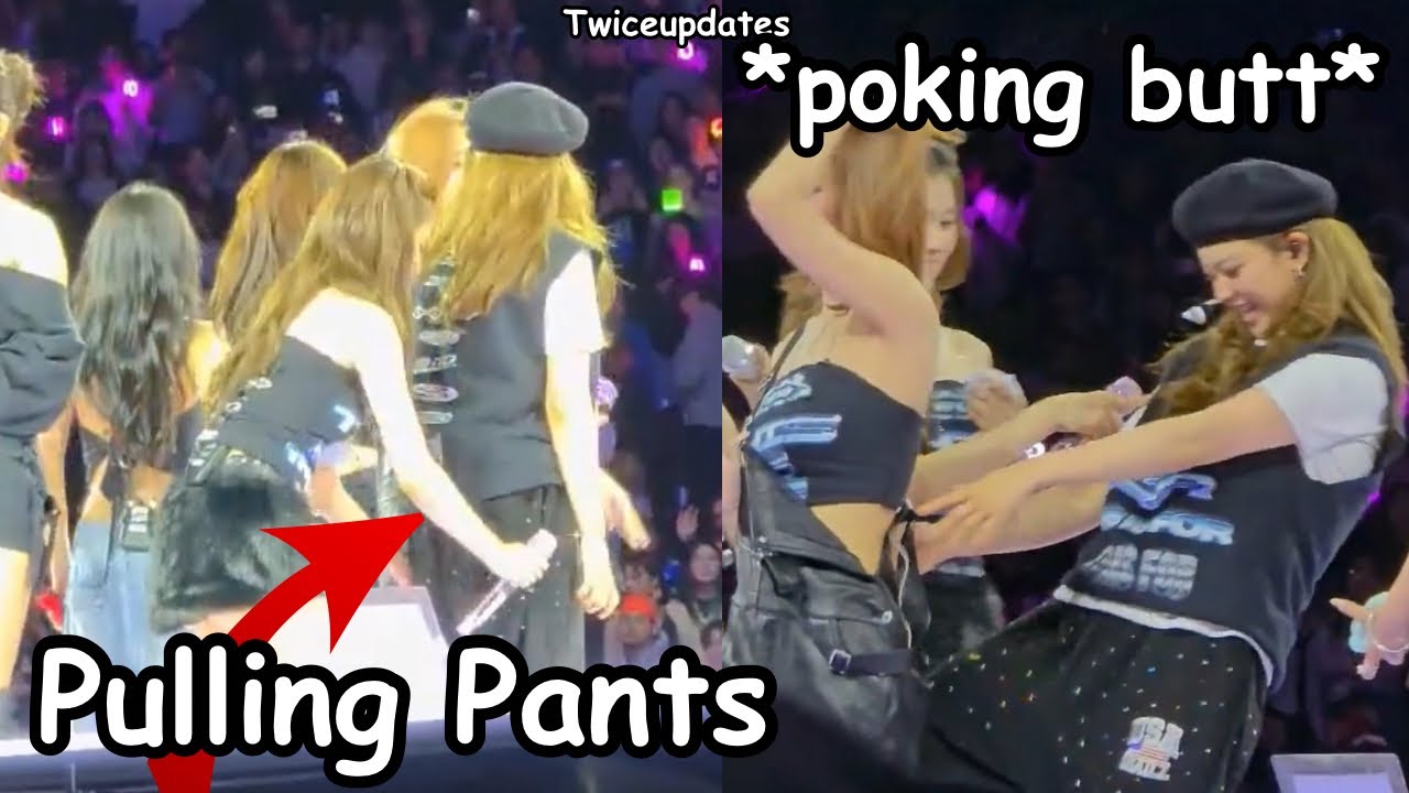 sana pulling JY pants and JY poking momo’s butt *twice chaotic & funny moments