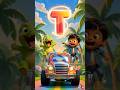 👉 Don’t Blink! T Comes Racing 🚚🐯🚆 | Fun ABC Surprise #shorts #abcd