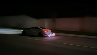 Infiniti Q60s shoots massive flames !