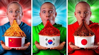 Chinese vs Korean vs Japanese Noodles by VANZAI