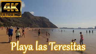 TENERIFE 4K | BEACH WALK -  Las Teresitas Beach ⛱️ [Spain - Spectacular Beach] 🌞 24ºC 2021
