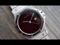 Cartier Santos Octagon automatic - Burgundy/maroon dial - 1990's/2000's