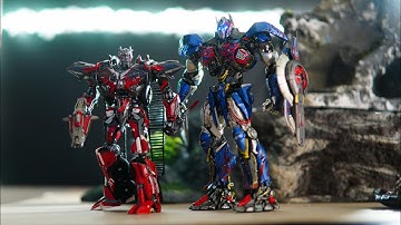 Transformers Stop Motion Optimus Prime VS sentinel Prime