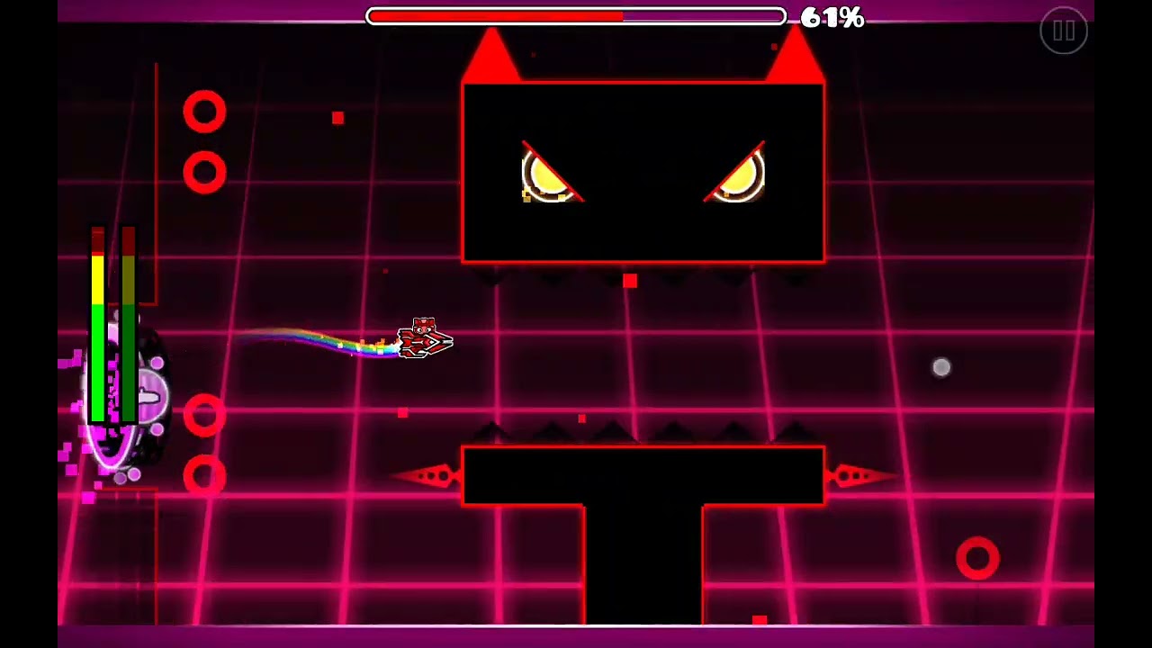 Playing geometry dash! My level.