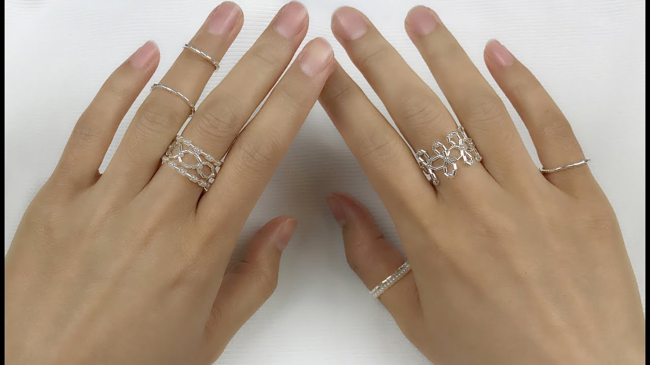 Easy DIY Handmade Silver Beaded Rings Tutorial / How to 