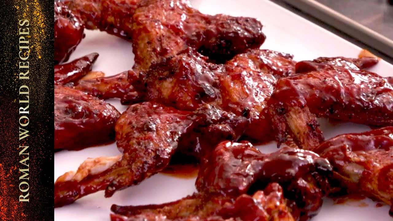 جوانح دجاج بصلصة الباربكيو - Barbecue Chicken Wings With Homemade BBQ Sauce