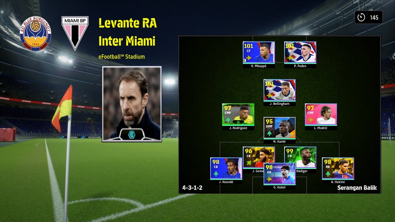 Gareth Southgate 4-3-1-2,Playstyle Longball Counter,Subtaktik Quick Counter
