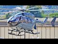 Private Eurocopter EC145 M-ONDE landing at Cannes airport on French Riviera | avgeek helicopter