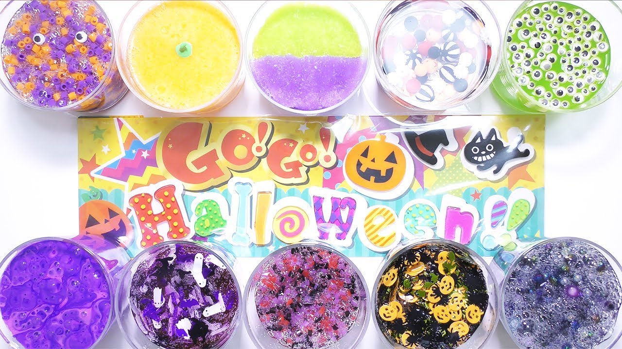 【ASMR】ハロウィンスライムを全て混ぜる【音フェチ】