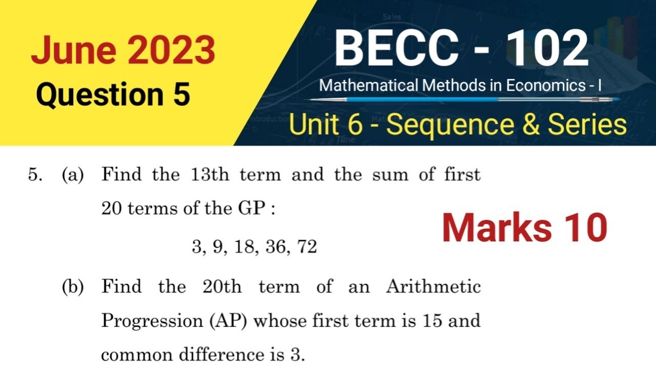 BECC 102 Question Paper June 2023 Solution Question 5 | BECC 102 Solution of  Previous Year Paper