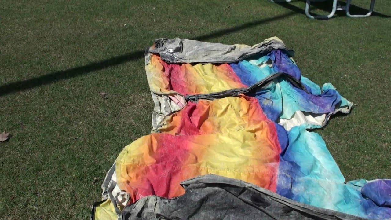 The Premier Kites power sled kite after sitting at the bottom of Lake