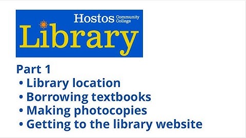 Hostos Library Orientation 1: Textbooks