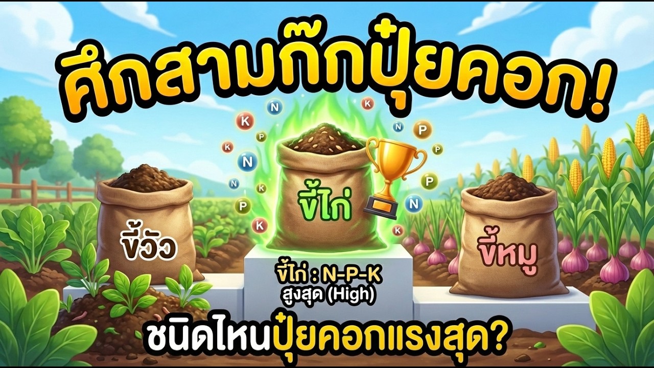 ศึกปุ๋ยคอก  ไก่ vs วัว vs หมู