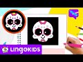 How to draw and color a skull easy for kids   crafts by lingokids