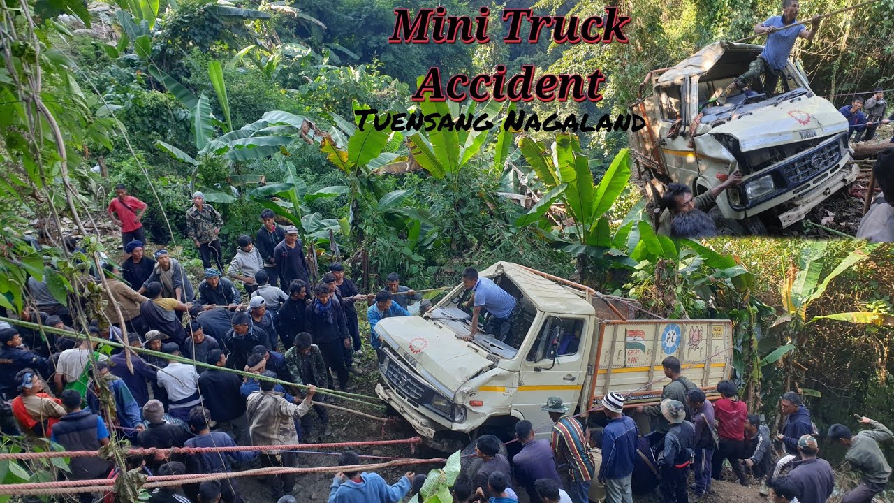 Accident Mini Tata.Recovered By Man Power. Strength Of 4Villagers#unity #sangdak #accident #nagaland