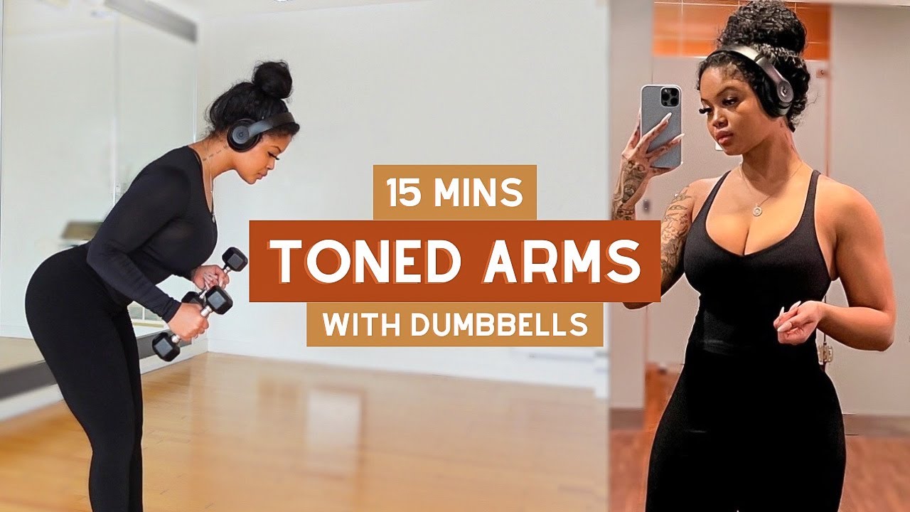 15 MIN TONED ARMS + SHOULDERS DUMBBELL WORKOUT - YouTube