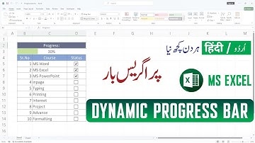 Progress Bar in MS Excel with New Techniques | Learn Excel in Urdu Hindi