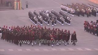 Military bagpipers band at Beating the Retreat ceremony in Delhi