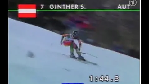Sabine Ginther wins downhill (Grindelwald 1992)