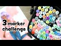 BLIND PICK VS MY CHOICE - 3 MARKER CHALLENGE | 120 OHUHU BRUSH MARKERS