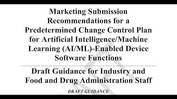 FDA allows self-improving AI/ML software in Medical Devices? Guidance (2/10)