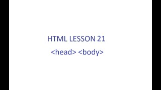 HTML Lesson 21