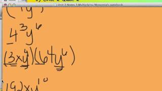 Unit 3 Notes 3  Multiplying Monomials