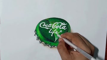 How To Draw Coca Cola Bottle Cap | Coca Cola Cap Drawing