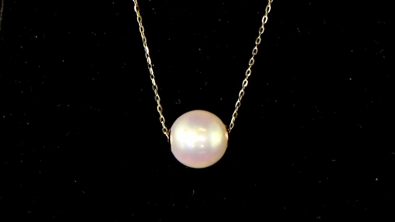 18K YELLOW GOLD PINKISH WHITE SALTWATER PEARL NECKLACE. Ref. 330 4015x