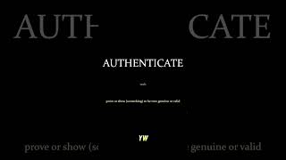 Authenticate #How to pronounce and meaning of the word #learnenglish #vocab #vocabulary #english