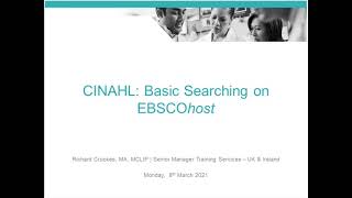 CINAHL Basic Searching on EBSCOhost