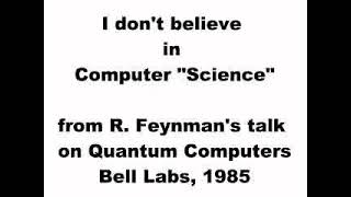 Feynman's 1985 talk on Quantum Computing at Bell Labs