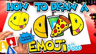 how to draw an emoji folding surprise with food inside
