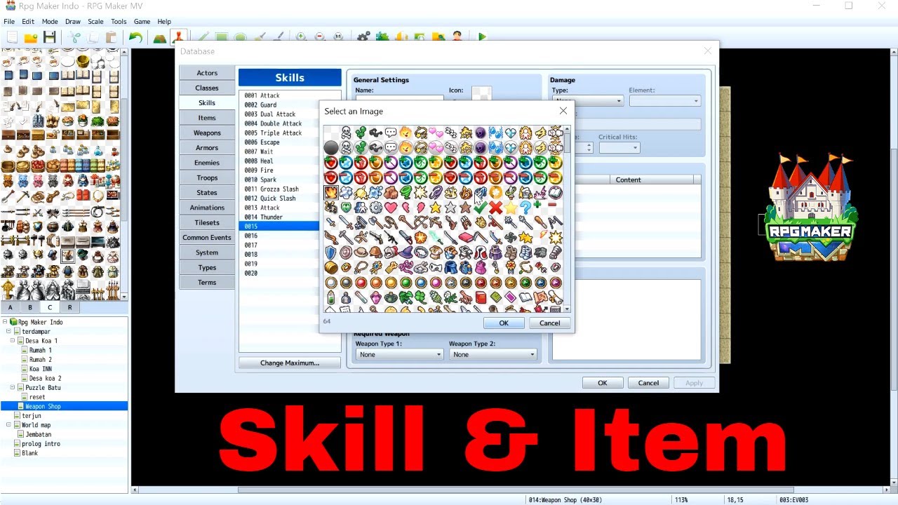 #Skill Item | Tutorial dasar RPG Maker indo | Cara membuat game Android ...