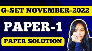 G-SET NOVEMBER-2022 PAPER SOLUTION | G-SET PAPER-1 SOLUTION |G-SET PAPER SOLUTION