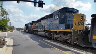 [CSX]962 ES44AH & SCREAMING SD40-3 4046 Leads Q401-30 & Track Speed in Fay NC Headed SB & Loud K5