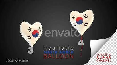 South Korea Heart Shape Balloons | Motion Graphics - Envato elements