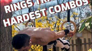 Gymnastic Rings Hardest Combos Training - E and F ELEMENTS!