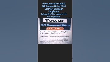 Tower Research Capital Hiring 2025 💼 | 20+ LPA Job 🔥 #job #jobsearch #freshers #shorts #trending