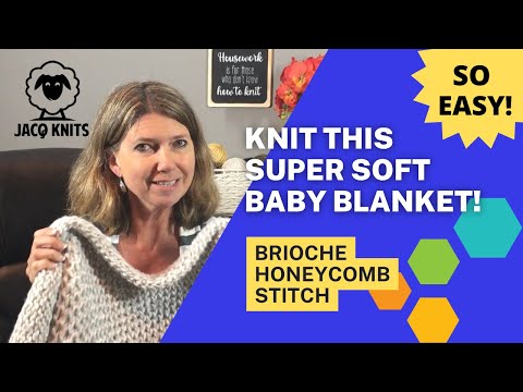 Brioche Honeycomb Baby Blanket How to Knit Tutorial